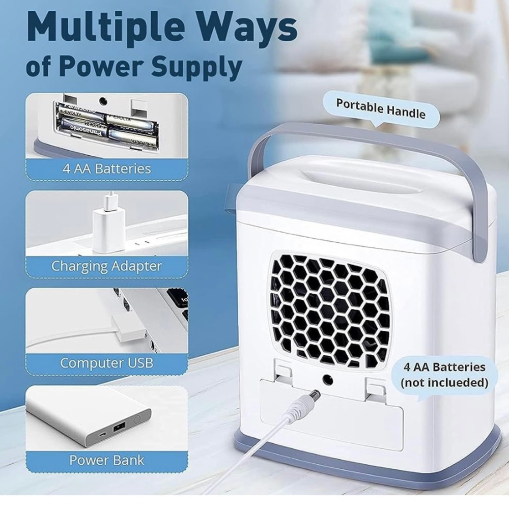 Portable 3 in 1 Air Cooling Cooler - Personal Mini Air Conditioner Fan - Picture 5 of 16